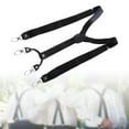thumbnail image 4 of Suspenders for Men, Elastic Adjustable 4 Back Construction 1 Inch Wide Belt Loops Pants for Work Casual Accessories , Black, 4 of 8