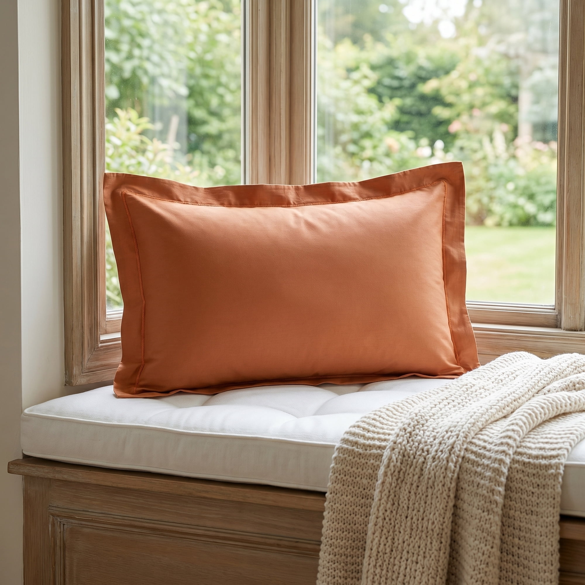 Unique Bargains 2 Pack Cotton Pillowcase Cooling Envelope Closure Bedding Queen Orange