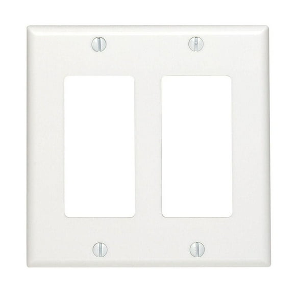 Decora 2-Gang Wallplate, in White, Standard Size White