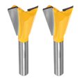 thumbnail image 1 of Uxcell 2pcs Broca de Cola de Milano para Router 3/4" Diámetro 1/4" Vástago 14 Grados, 1 of 7
