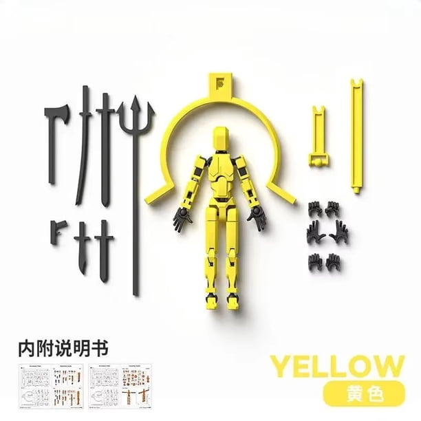 Figura de Acción Articulada T13, Robot Articulado de 13 Articulaciones para Animación Stop Motion - Kit de Modelo de Ensamblaje DIY con Armas, Manos Intercambiables, Soporte para Figuras, Decoración