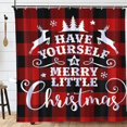 thumbnail image 2 of Merry Little Christmas Shower Curtain Red Black Buffalo Bathroom Decor Waterproof Polyester with Hooks 72x72 Inchs, 2 of 7