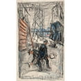 thumbnail image 2 of Edvard Munch 10x14 Black Ornate Wood Framed Double Matted Museum Art Print Titled: Workers in Gate (1930-1931), 2 of 5