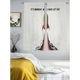 thumbnail image 3 of Cartoon Rockets Sheer Curtains 63 Inch Length 2 Panels Set, Letters It's Monday We Have Lift-off Voile Window Treatment Rod Pocket Curtains Sheers Drapes for Bedroom/Living Room/Kitchen 52x"63"x2, 3 of 7
