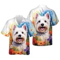 thumbnail image 3 of Welcome Spring Summer West Highland White Terrier Portrait Flower Blue Sky Hawaiian Shirt Breathable Summer Unisex Merch Westie Westy Dog Lover - 12001, 3 of 6