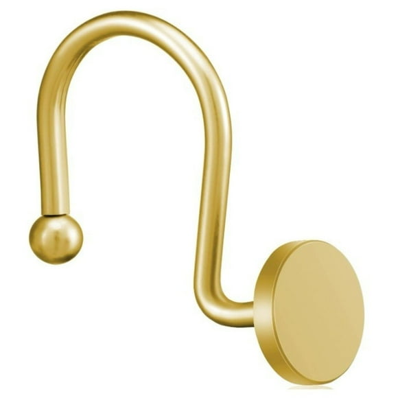 Crochets Ronds en Métal, Crochets de Rideau de Douche Dorés Antirouille pour Salle de Bain, Crochets de Douche en Métal pour Tringle de Rideau de Douche Modernes Décoratifs, Crochets Ronds en Métal