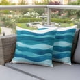 thumbnail image 4 of Outdoor Pillow Covers Pack of 2, Abstract Gradient Blue Waves Waterproof Throw Pillowcase Cushion Cases, Modern Minimalist Art Decorative Pillow Cover for Couch Sofa Home Bed Patio, 4 of 9