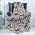 thumbnail image 4 of Floral Soft Flannel Fleece Throw Blanket, Vintage Butterfly Meadow Flowers Pansy Flower on Muted Tone Backdrop, Cozy Plush for Indoor and Outdoor Use, 50" x 70", Pale Tan and Multicolor, by Ambesonne, 4 of 5
