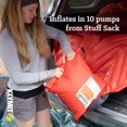 thumbnail image 4 of Klymit Sleeping Pad 06IDOR02E Insulated Double V; Inflatable; Manual Inflation Using Stuff Sack; V-Chamber Design; Orange; 75D Polyester Fabric; 52.8 Ounce Weight; R-Value 4.4, 4 of 9