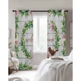 thumbnail image 3 of Spring Daisy Leaf Garland Blackout Curtains 96 Inch Length Bird Welcome White Wood Grain Thermal Insulated Window Curtain Window Drapes 2 Panels for Bedroom Living Room 52"Wx96"L, 3 of 9