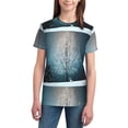 thumbnail image 2 of Honeii Winter Rabbit Print Youth Short Sleeve T-Shirt,Boys Athletic Shirt,Quick Dry Short Sleeve Performance Moisture Wicking T Shirt, 2 of 6