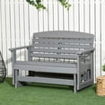thumbnail image 4 of Yardi Yarda Patio Glider Bench, HDPE Slatted Double Rocking Chair, Light Gray, 4 of 11