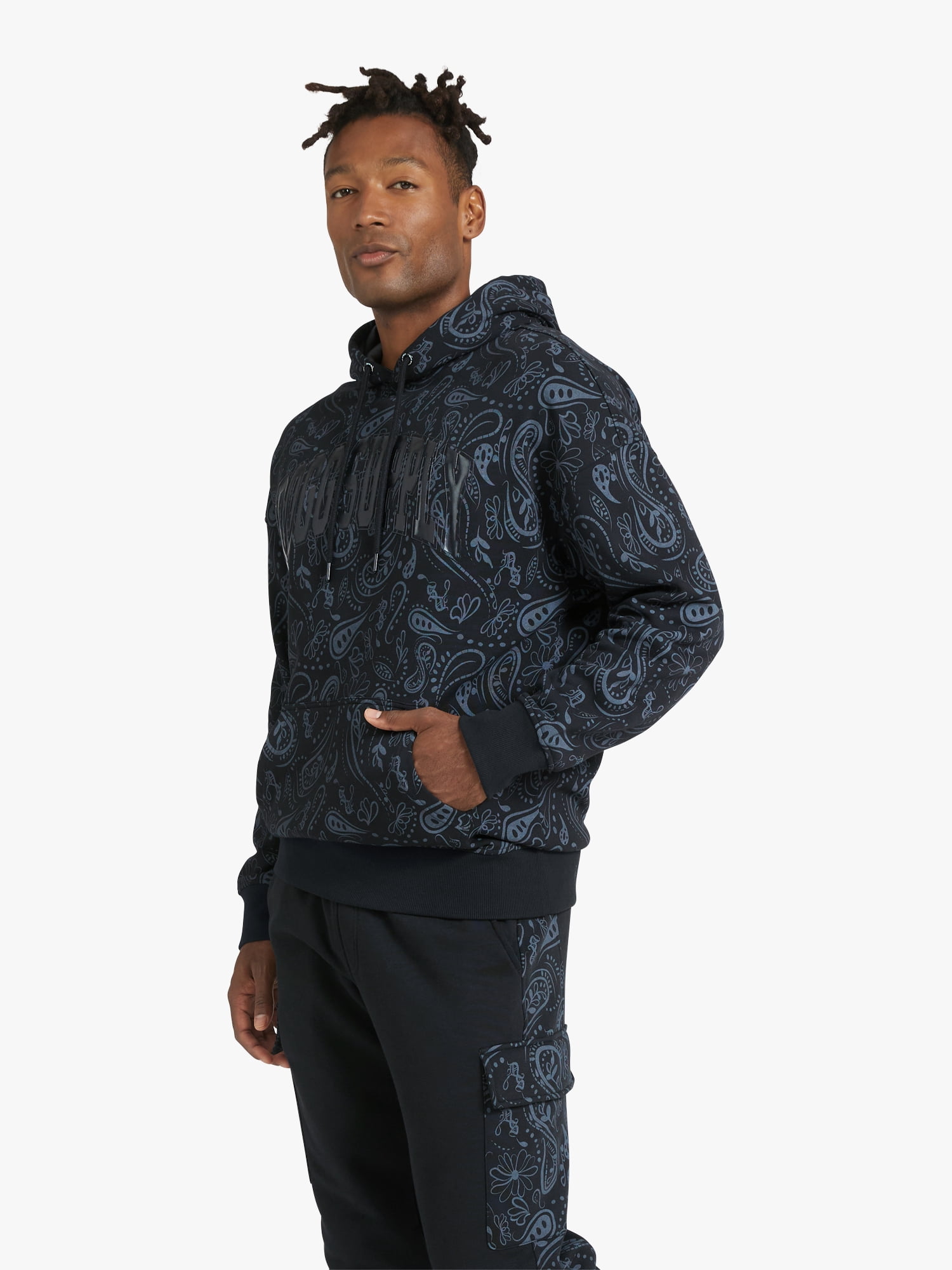 Dogg Supply by Snoop Dogg All-Gender Men's and Women's Paisley Print Fleece Hoodie, Sizes XS - 3XL