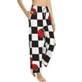 thumbnail image 2 of Uemuo Ladybugs Of Black And White Checkers Pattern Women's Wide Leg Palazzo Lounge Pants with Pockets Light Weight Loose Comfy Casual Pajama Pants-XX-Large, 2 of 9