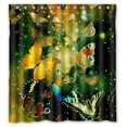 thumbnail image 1 of Cortina de ducha Impermeable ABPHQTO Mariposas de colores Flores 150x180 cm, 1 of 2