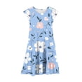 thumbnail image 5 of LJEFF Girls Floral Dresses with Pockets, Ruffle Cute Casual Short Sleeve Kids Summer Midi Dresses Multicolor Size 10, 5 of 6