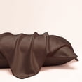 thumbnail image 5 of Organictune 2 Pack Silky Matte Satin Pillowcases with Zipper, Breathable and Cooling Pillow Cases for hair and skin, Chocolate, King, 20" x 36", 5 of 5