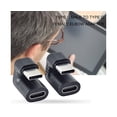 thumbnail image 1 of Type-C Adaptor Convenient Stable Transmission PVC U-shaped Angled Type C Male-to-Female Connector for Tablet-Black, 1 of 5