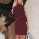 thumbnail image 1 of Vestido informal con capucha, sudadera con capucha de manga larga, vestido con capucha para mujer, vestido con cuello en V con capucha, durabilidad probada en el tiempo, 1 of 5