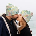 thumbnail image 5 of Picia Watercolor Wildflowers Pattern Knitted Beanie Hat for Men and Women , Unisex Winter Warm Stretchy Knit Cap Thick Fisherman Beanies Cuffed Plain Skull Caps, 5 of 6