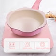 thumbnail image 4 of Pink 2-Piece Non-Stick Cookware Set: 6.3" Milk Saucepan with Tempered Glass Lid & 6.3" Fry Pan - Five-Ply Base for Even Heating, Rubber Non-Slip Handle, Hanging Loop Storage - Ideal for Baby Food,, 4 of 6