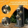 thumbnail image 2 of Haverchair 24" Outdoor Water Fountain with LED Lights, 5-Tier Bamboo Joint Design Bowl Garden Fountain, Modern Cascading Waterfall for Garden, Patio, Backyard, Deck, Porch and Home Decor, 2 of 8