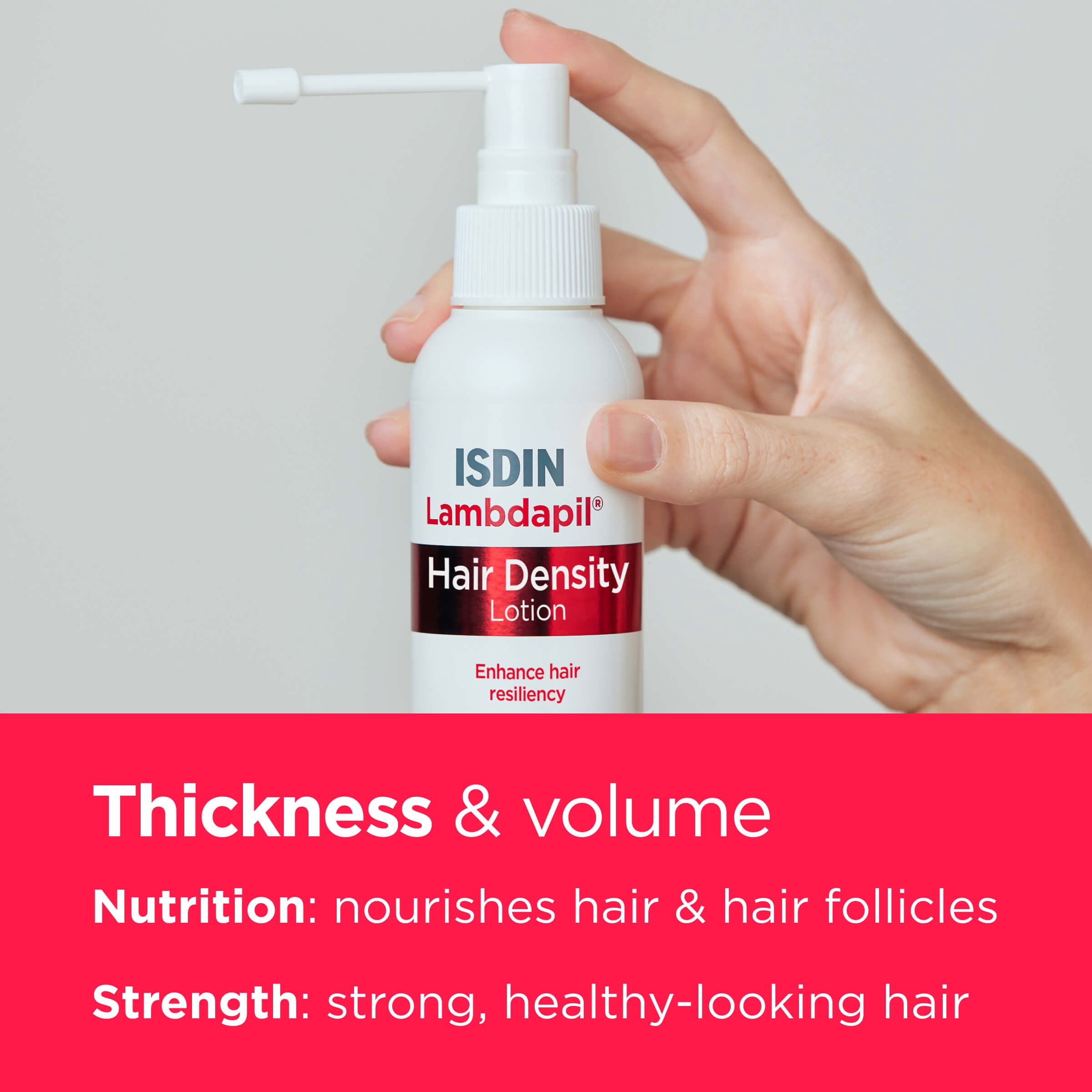 ISDIN Lambdapil Hair Lotion: Hair thickening lotion for thin hair, 4.2FL OZ (125ml).