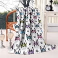 thumbnail image 2 of French Bulldog with Glasses White Blanket,Comfortable Soft Flannel Throw Blanket,All Season,Warm Lightweight Blankets for Sofa Bed Couch Living Room Chair,60"x80"(150x200cm), 2 of 4