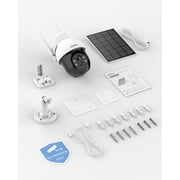 AOSU Solar Security Camera,2PCS 5MP Wireless Outdoor Cameras,360° Surveillance,Auto Track, Human/Vehicle Detection,works with Alexa/Google Assistant