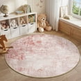 thumbnail image 2 of VUNATE 6'x6'Rugs for Living Room Washable Rugs Modern Abstract Area Rug Neutral Indoor Carpet Soft Rugs for Bedroom Office Dining Room Kitchen Laundry Room Accent Rug Modern Home Decor Pink, 2 of 5