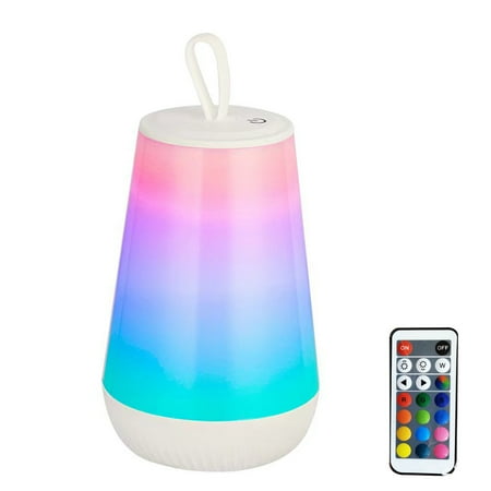

HZEWLS Portable Colourful LED Bedside Lamp Touch Dimmable Night Light Table Lamp with Handle Battery 15 Colours 3 Modes for Children Baby Bedroom Living Room Camping (2400mAh(remote control))
