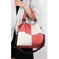 thumbnail image 7 of CoCopeaunt Women Girls Fashion Contrast Color Grid Tote Hobo Handbag Casual Canvas Shoulder Bag, 7 of 7