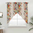 thumbnail image 5 of Vintage Flowers Kitchen Window Curtains, Swag Curtains Valance for Bedroom Living Room Bathroom, Spring Floral Botanical Rustic Pastoral Rod Pocket Window Curtain Block Drapes 2 Panels 36"x63", 5 of 9