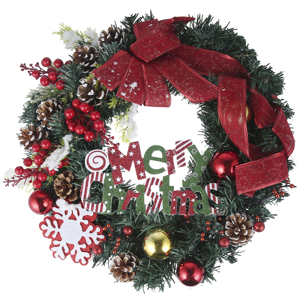 Christmas Wreath Small Santa Tree Door Window Hanging Ornament Decor 12 x 12cm 