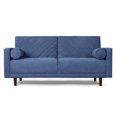 thumbnail image 2 of Sofá Cama de Velvet Azul Makora Modelo Calandra, 2 of 8