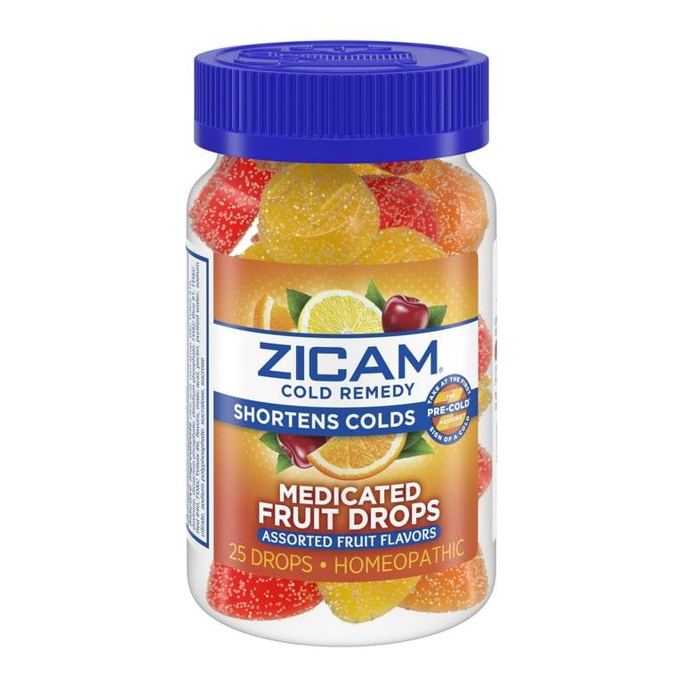 Zicam Cold Remedy Zinc Medicated Fruit Drops, Assorted