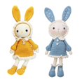 thumbnail image 1 of veasfak Handmade Beginner Crochet , A Pair of Rabbit Crocheting Crafts Hand Made Kids Blue and Yellow, 1 of 6