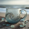 thumbnail image 4 of Tikeitoo Sea Glass Wave Mug, 12 oz Handblown Ocean Wave Glass, Textured Sea-Inspired Coffee Tea Wine Cup, Unique Gift Drinkware for Beach Lovers, 4 of 8