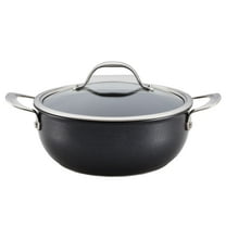 Anolon X Hybrid Nonstick Aluminum Nonstick Casserole Pan With Lid, 4-Quart, Super Dark Gray