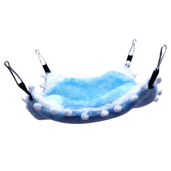 Hanging Two Layers Design, Small Animal Cage Bed for Squirrel Guinea- Chinchilla Hammock Mattenauflage Hamster Ferret - 3 Colors Optional Blue-S