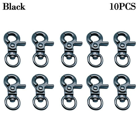 

10pcs High Quality Webbing Buckle Metal Gold Black Silver Trigger Clips Detachable Snap Hook Pet Leash Hooks Leather Strap Buckles BLACK
