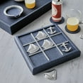 thumbnail image 2 of Indigo-Blue Faux Grass Cloth Signature Coaster Set by Mariposa, 2 of 2