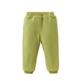 thumbnail image 2 of Swuxness Toddler Casual Fleece Sweatpants, Winter Long Pants for Kids, Kids Solid Color Lined Fleece Warm Pants for Boys and Girls Green, 2-3 Years, 2 of 3