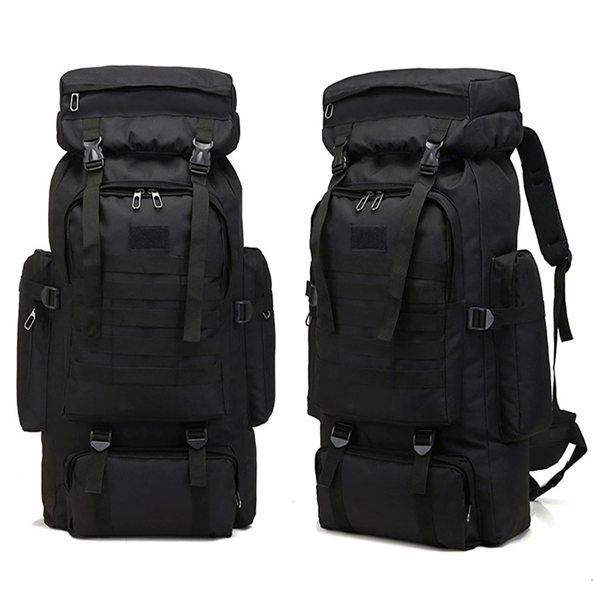 80L Backpack Waterproof Fishing Shoulder Bag Miltifunction Bag for Adult  Outdoor Sports Climbing Camping Hiking Travel -Khaki 