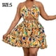 thumbnail image 2 of Vestido corto de fiesta con estampado moderno, cuello halter, sin mangas, tirantes, espalda descubierta y escote halter., 2 of 5