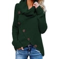 thumbnail image 4 of LOVE DOCK Solid Women Sweater O-Neck Long Sleeve Winter Warm Clothes Buttons Fashion Autumn Elegant Pullovers Casual Sweaters, 4 of 6