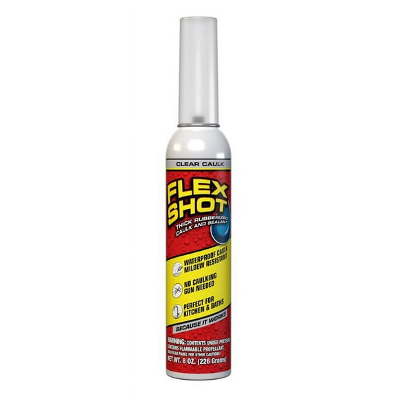 4 Pc, Flex Seal Family Of Products Flex Shot Clear Rubber All Purpose Waterproof Sealant 8 Oz