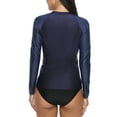 thumbnail image 4 of Attraco Zip UP Swim Shirt Women Long Sleeve Rashguard Surfing SwimTop, 4 of 6
