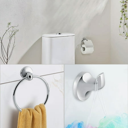 Walfront 6pcs Wall Mount Bathroom Toilet Accessory Set Towel Rack Toothbrush Soap Paper Holder Tool Accessories Walfront 6pcs Wall Mount Bathroom Toilet Accessory Set Towel Rack Toothbrush Soap Paper Holder Tool Accessories