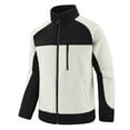 thumbnail image 2 of BiZtdJrK Men's Polar Fleece Jackets Big and Tall Long Sleeve Zipper Jacket Stand Collar Warm Winter Coat Outdoor Hiking Outerwear with Pockets White L, 2 of 4